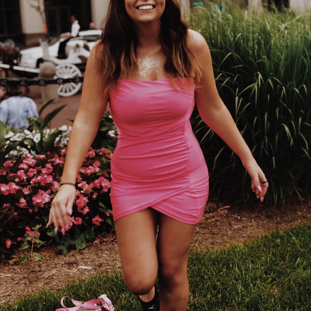 HOT PINK tube dress